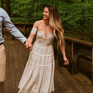 White Lace Midi Dress